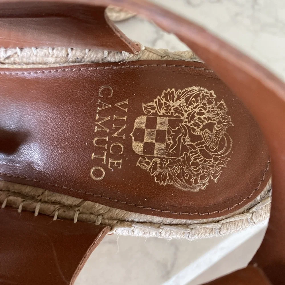 Vince Camuto  Laminda Wedge Espadrilles tan size 9 1/2